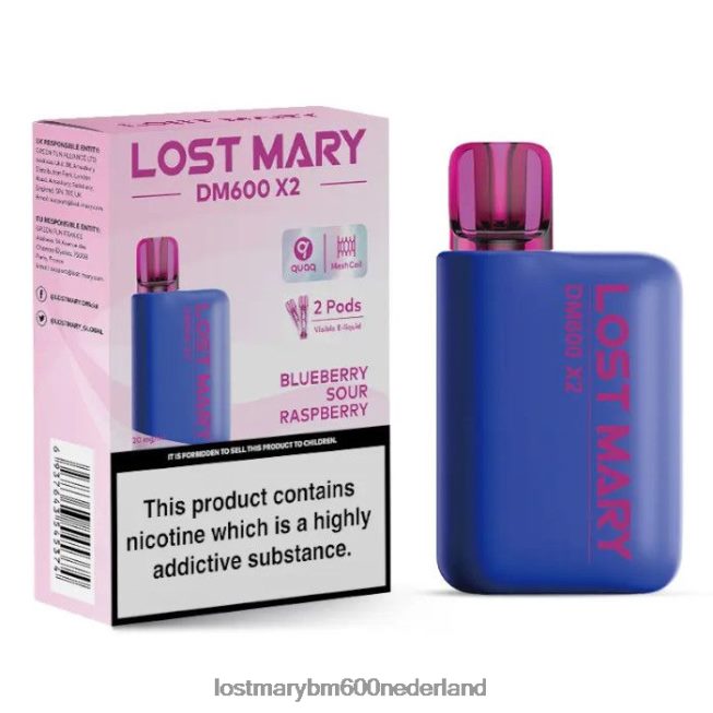 Lost Mary Vape Nederland Kopen BDRJ2V202 verloren mary dm600 x2 wegwerpvape bosbes zure framboos