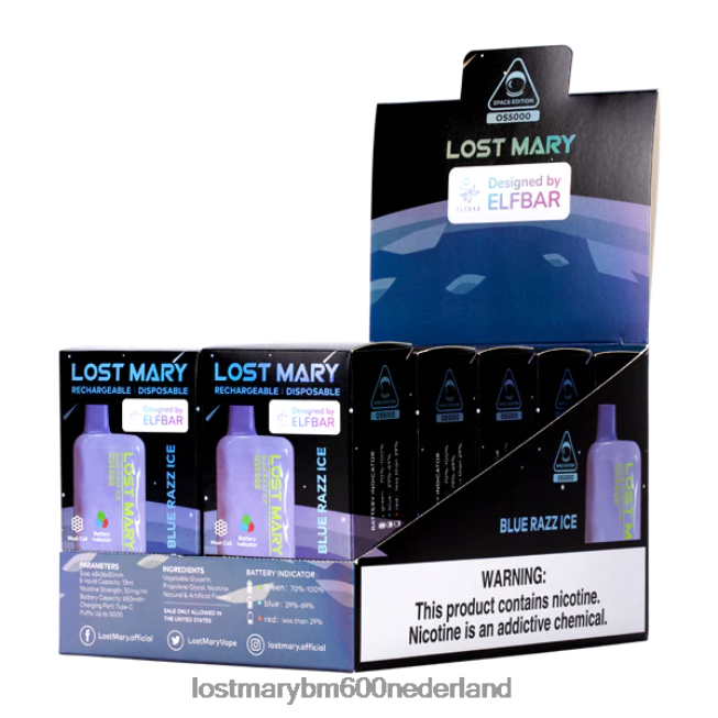 Lost Mary Kopen BDRJ2V14 maria os5000 verloren blauw razz-ijs