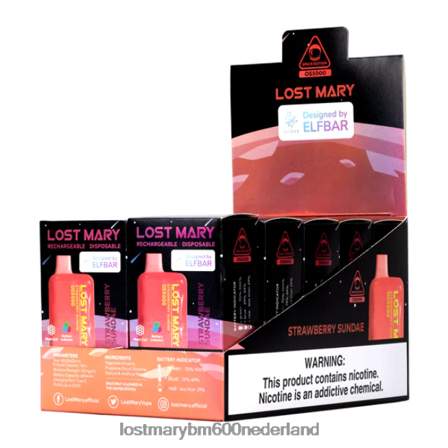 Lost Mary Vape Nederland BDRJ2V71 maria os5000 verloren Aardbeienijscoupe