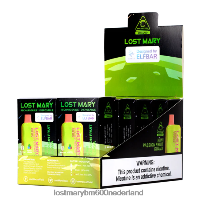 Lost Mary Vapes Kopen BDRJ2V39 maria os5000 verloren kiwi-passievrucht-guave